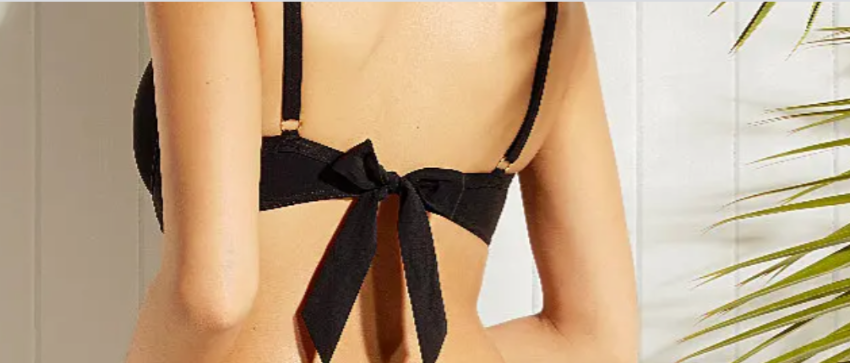 Heidi Klein Black D Ring Tie Back Bikini