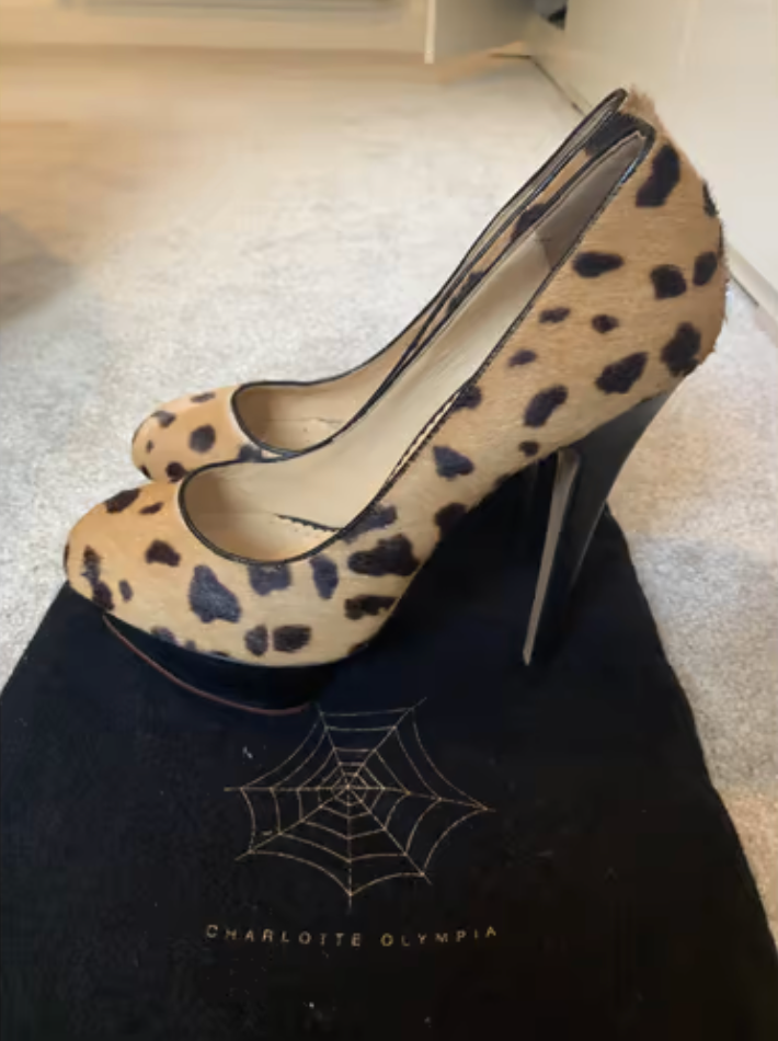 Leopard print pony hair Dolly platform heeled pumps