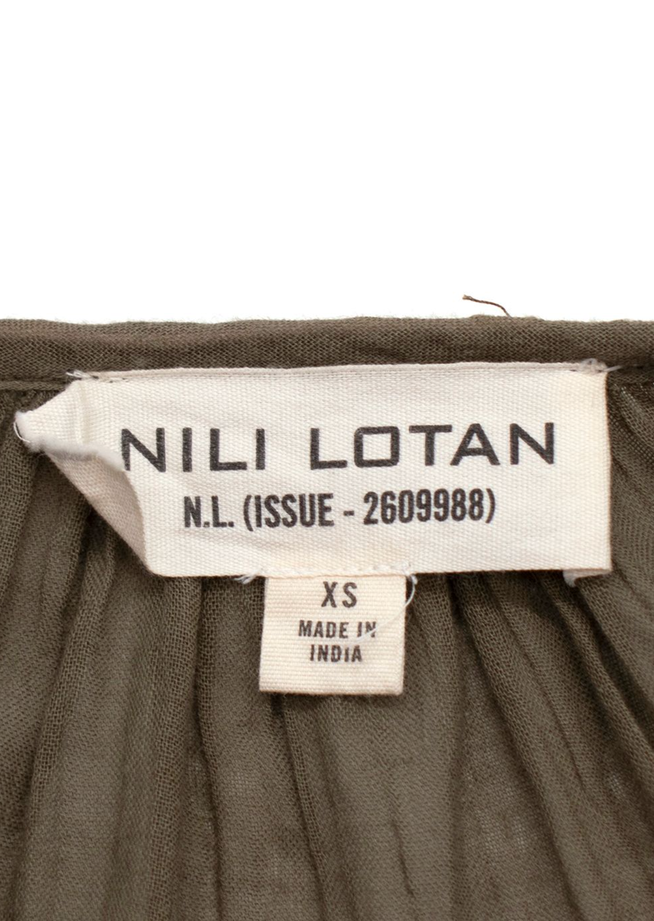 Nili Lotan Khaki Cotton Blouse
