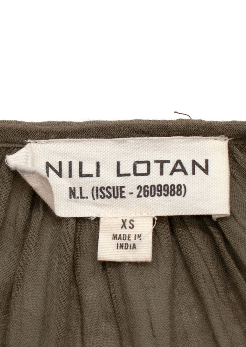 Nili Lotan Khaki Cotton Blouse