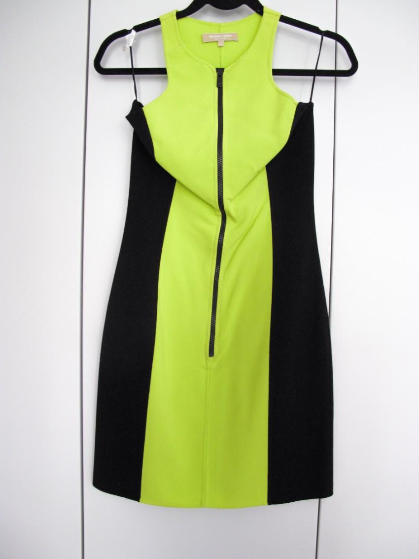 Michael Kors Collection Black & Neon Zip Front Dress