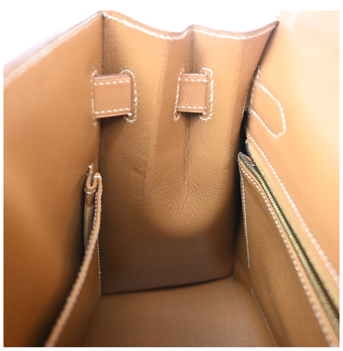 Hermes Tan With White Stitching Kelly 32cms