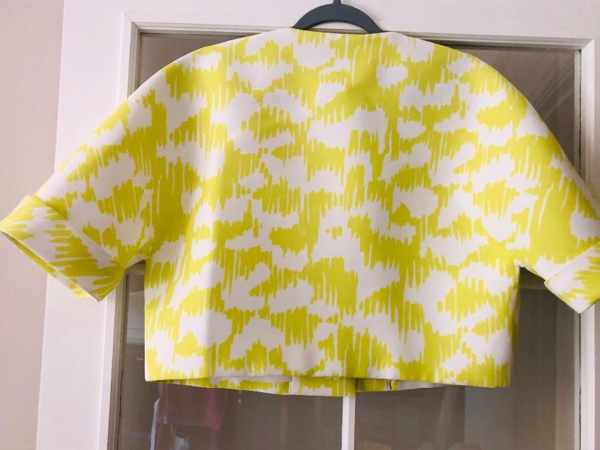 Balenciaga Yellow and White Skirt and Jacket Set