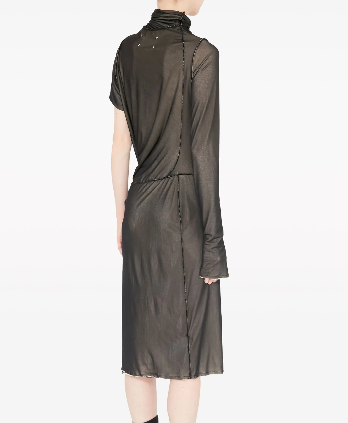 Maison Margiela Asymmetric Ruched Midi Dress