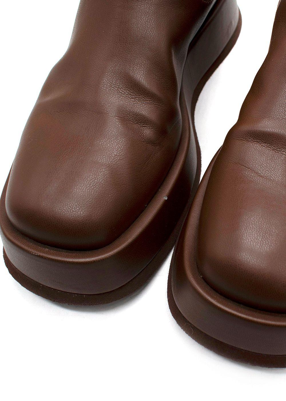 Gia Borghini Chocolate Brown Rosie Leather Boots