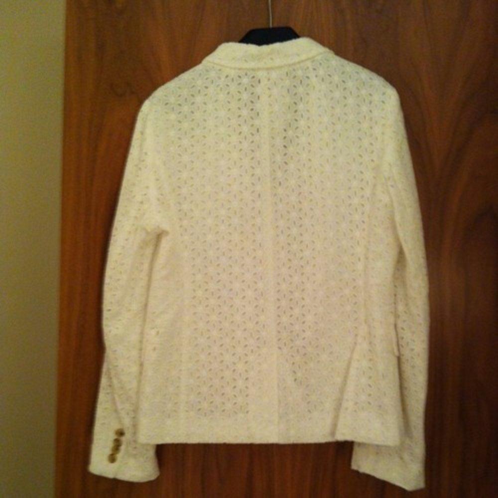 J Crew Broderie Anglaise White Blazer
