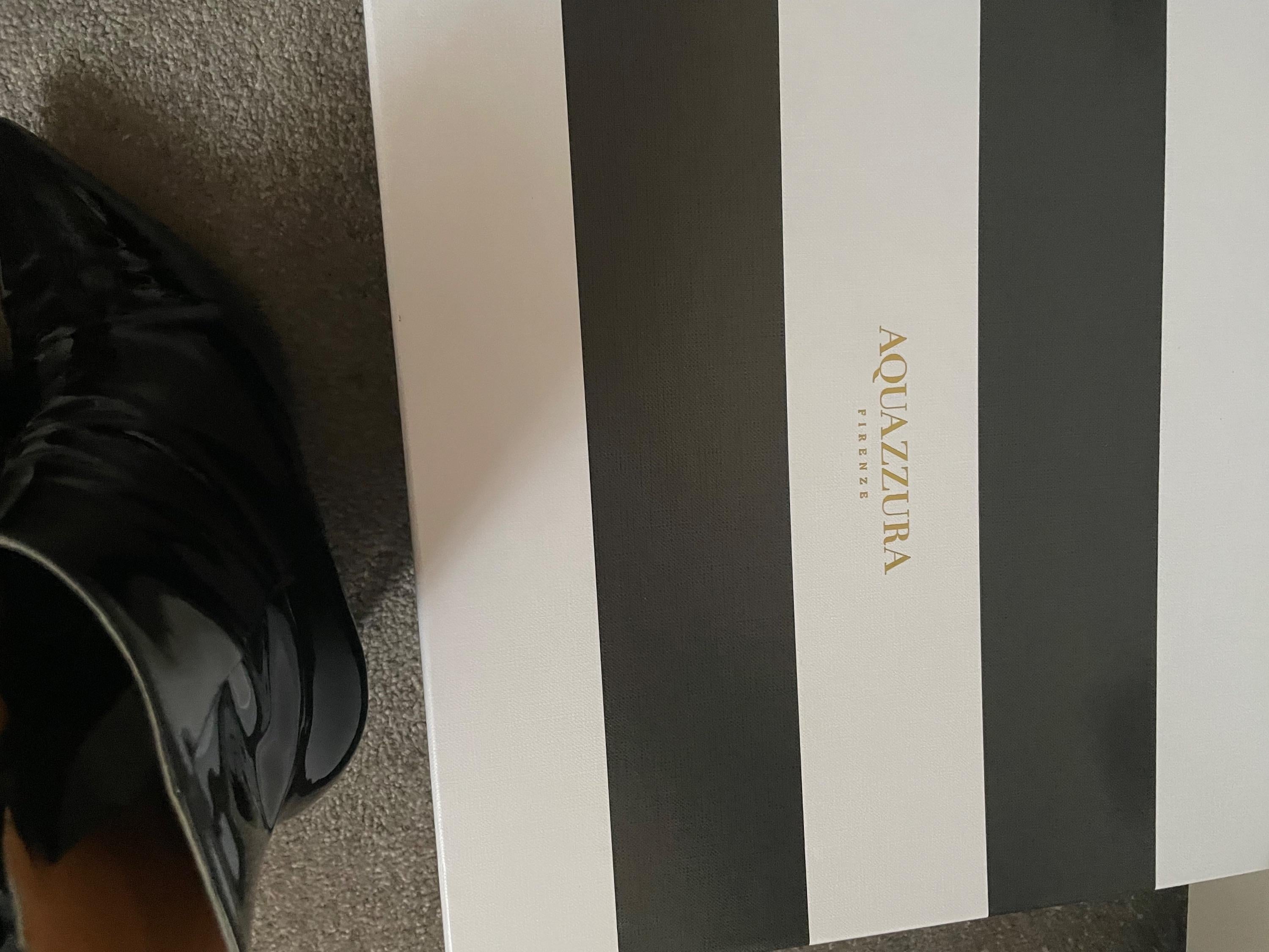 Aquazzura Black Patent Leather Heeled Ankle Boots