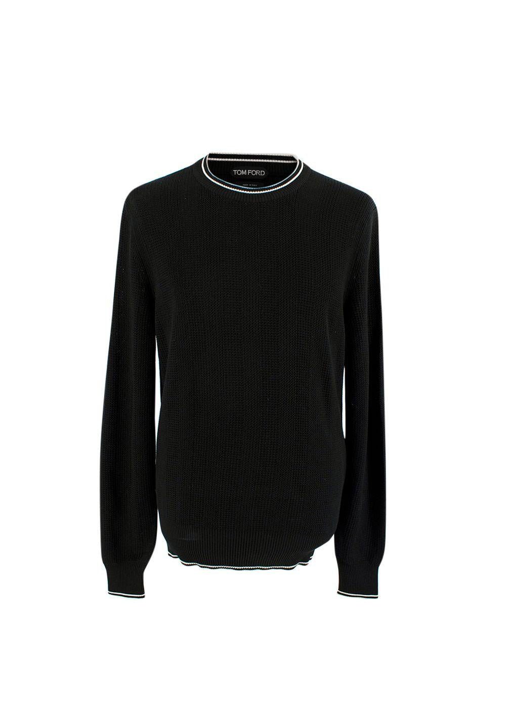 Tom Ford Black Silk & Cotton Knitted Jumper