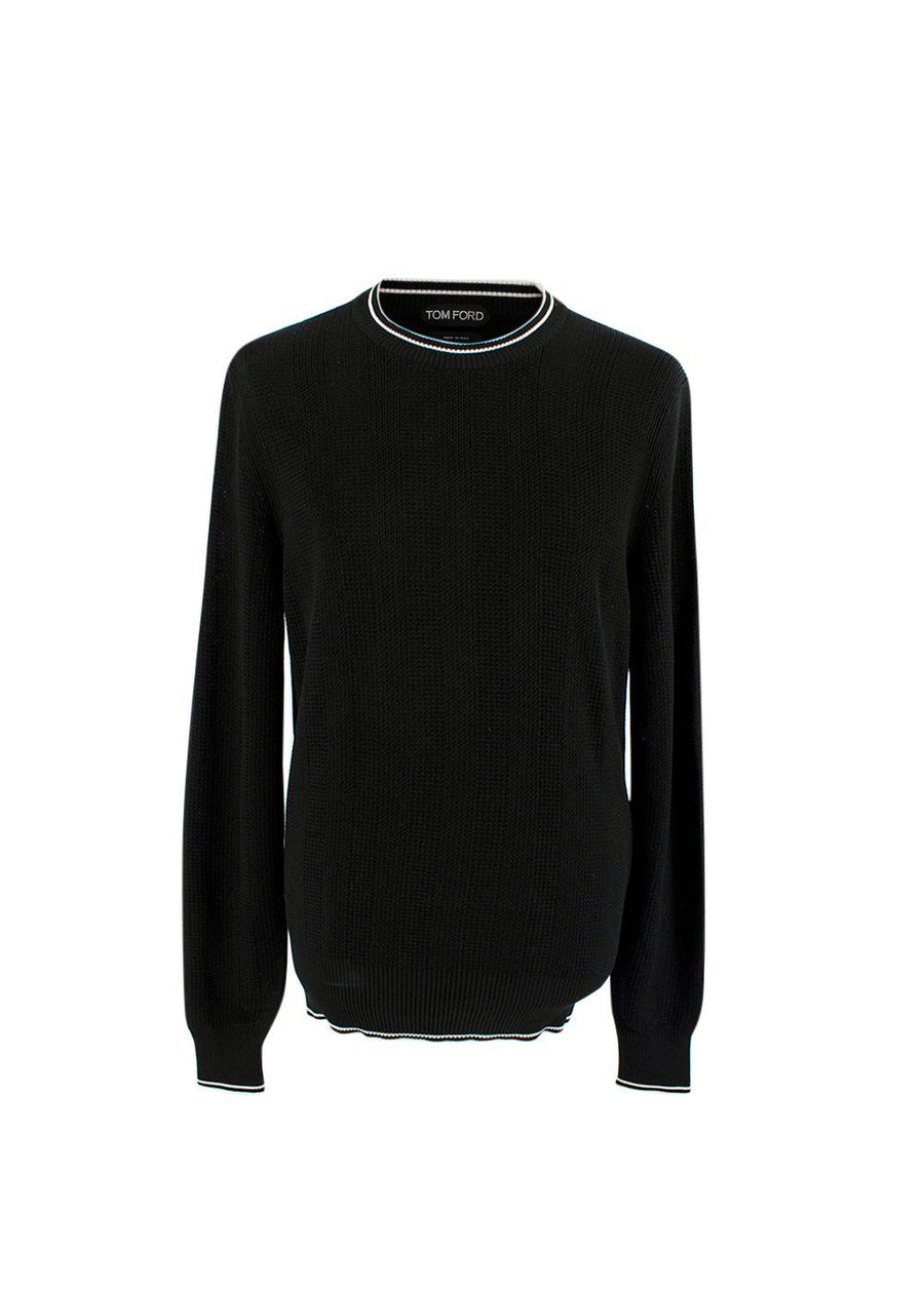 Tom Ford Black Silk & Cotton Knitted Jumper