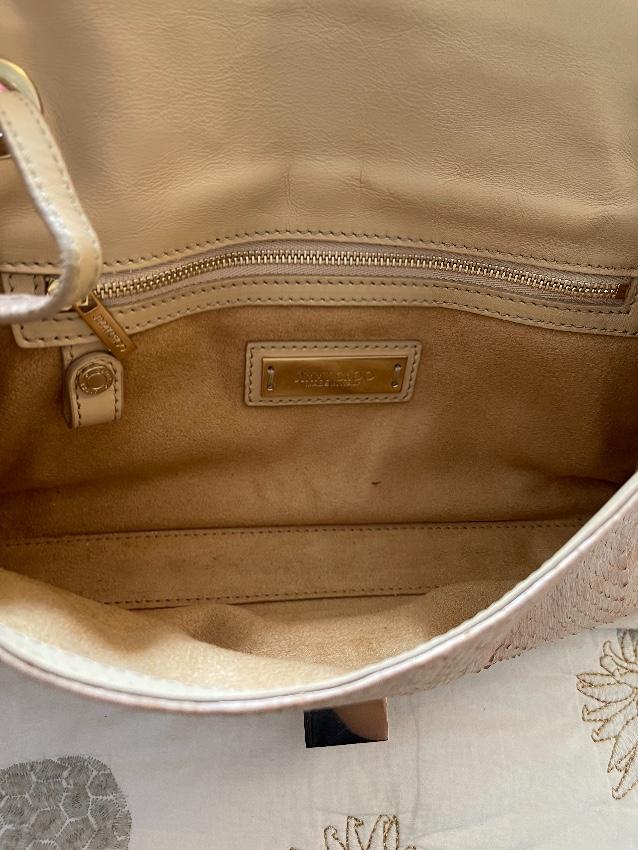Jimmy Choo Beige Snakeskin Shoulder Bag