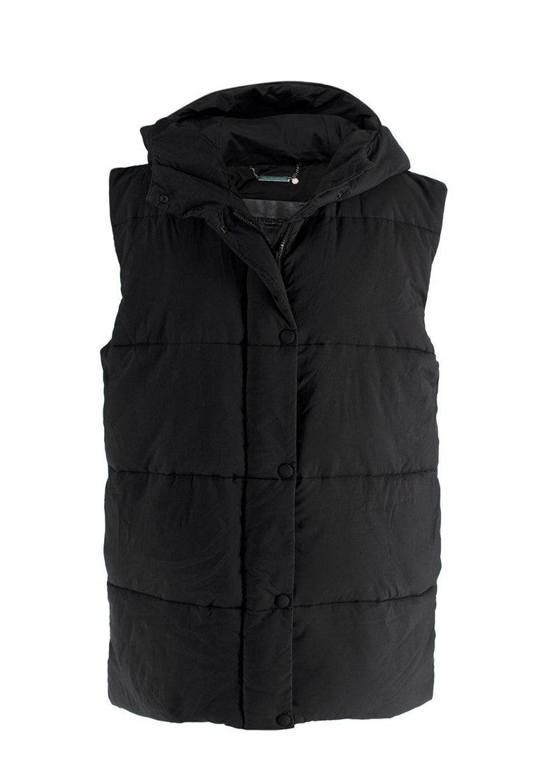 Givenchy Logo Black Sleeveless Hooded Puffer Jacket