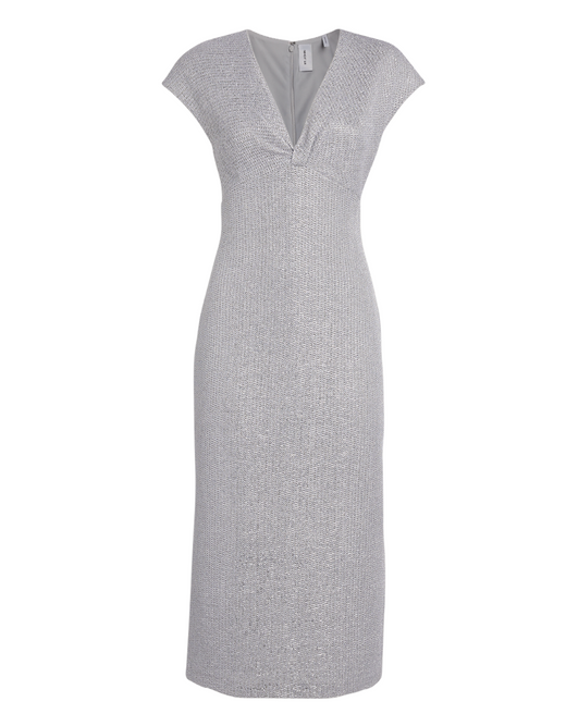 St. John Cap-Sleeve Lurex Dress