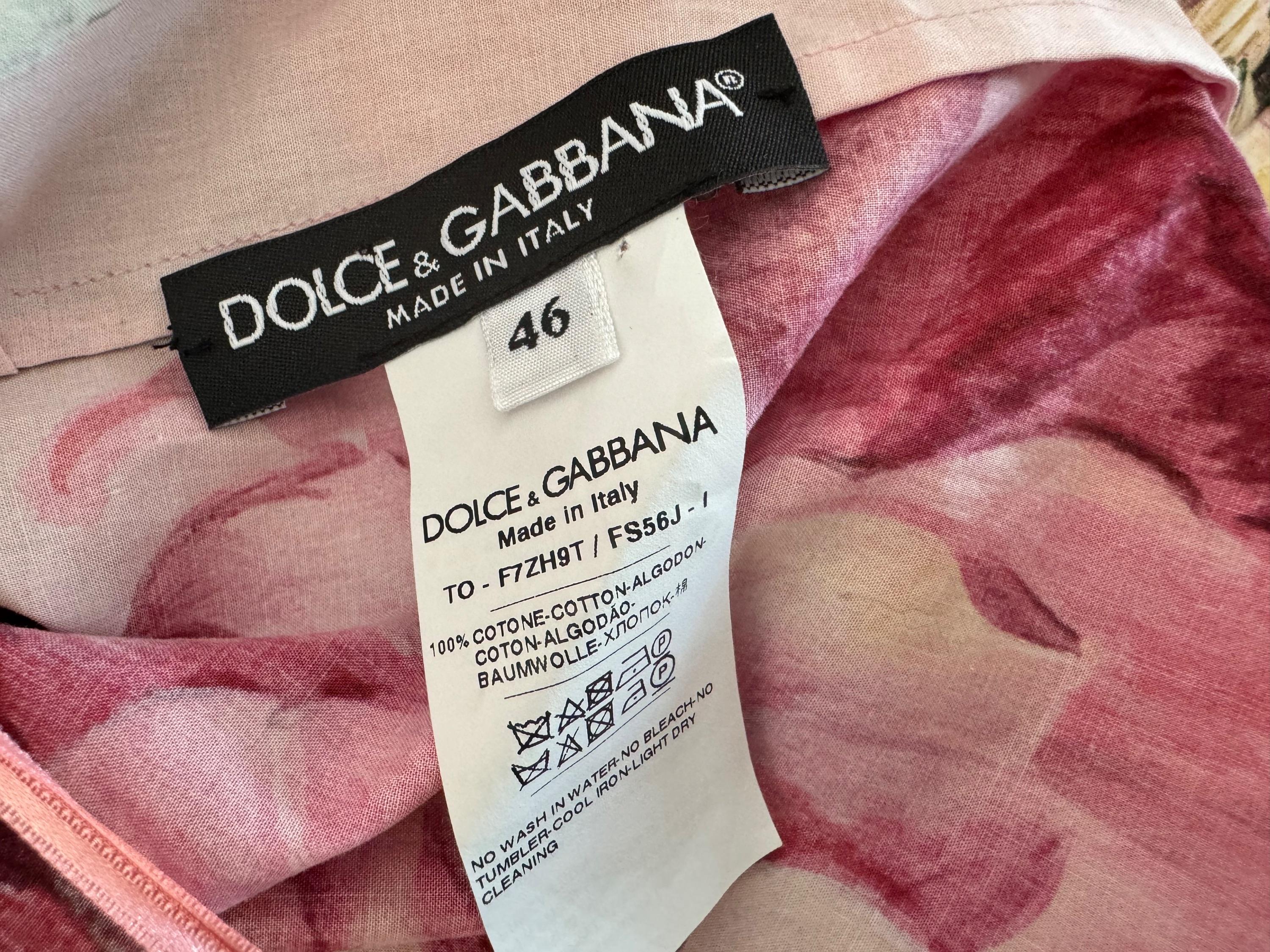 Dolce & Gabbana Pink Floral Bardot Blouse