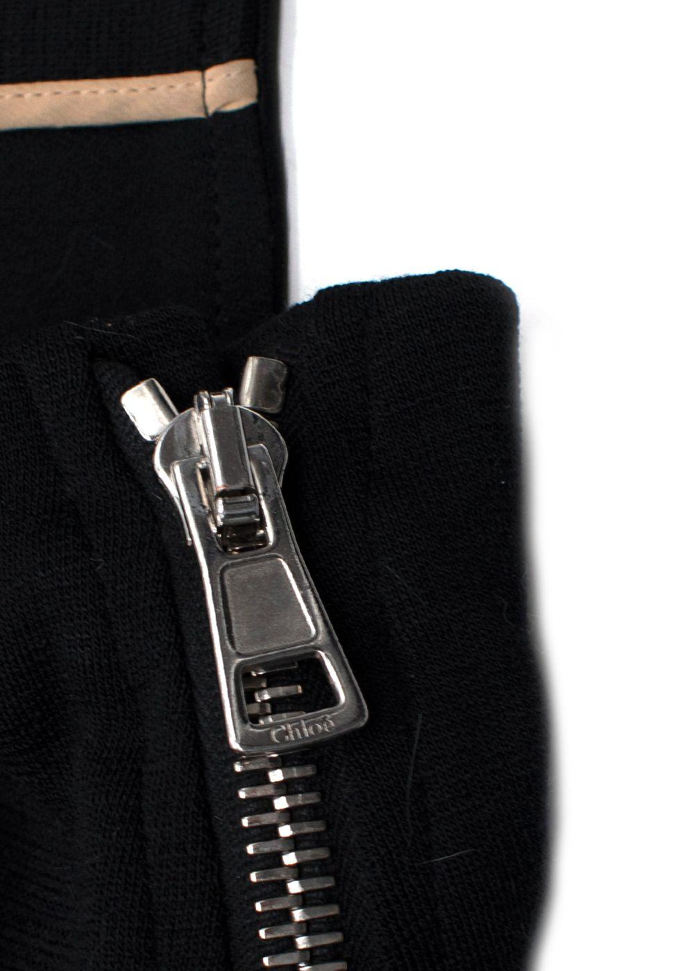 Chloe Black Virgin Wool Peplum Biker Jacket