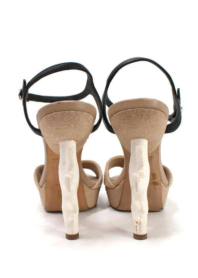 Chanel Beige Sand and Coral Heels