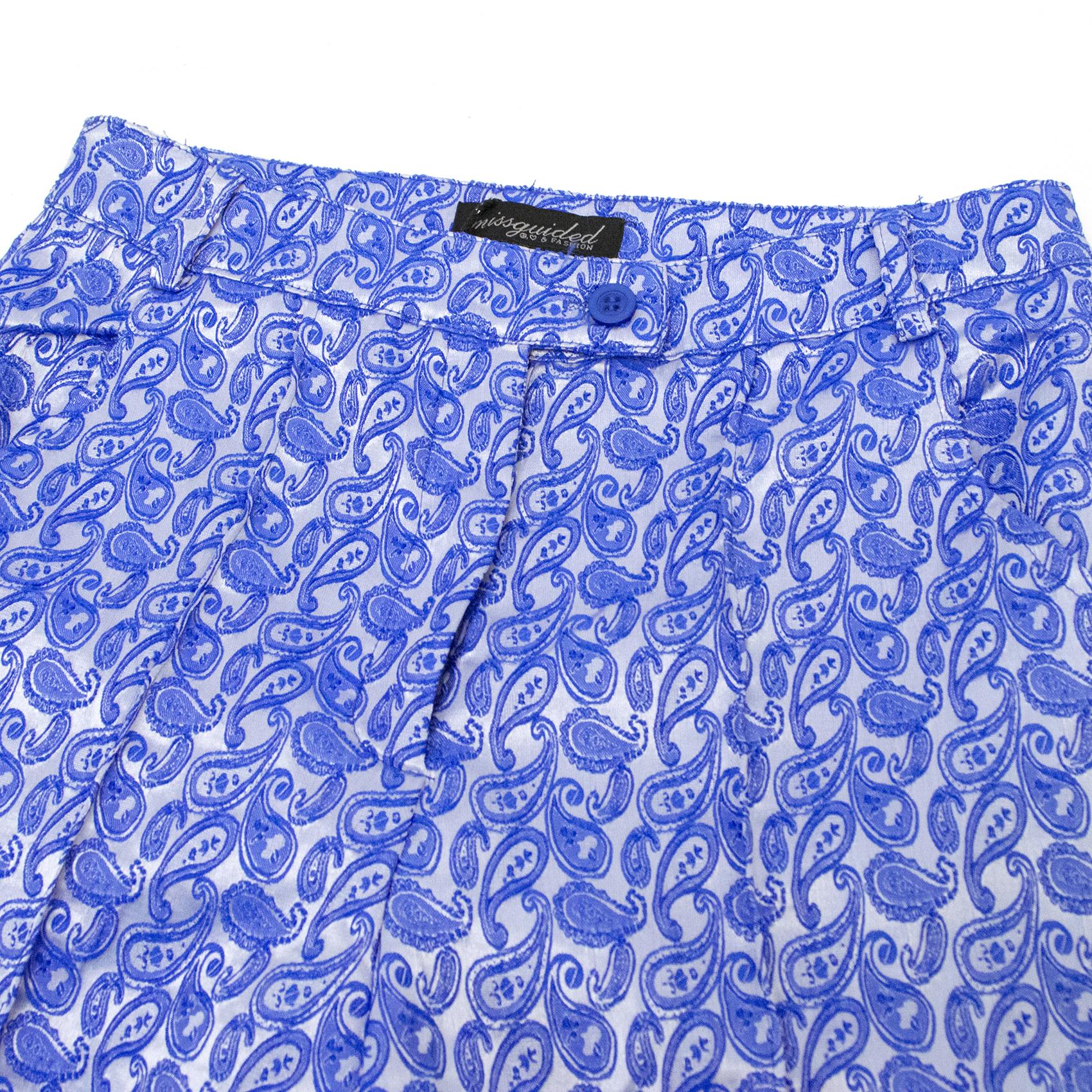 Missguided Blue Paisley Print Trousers