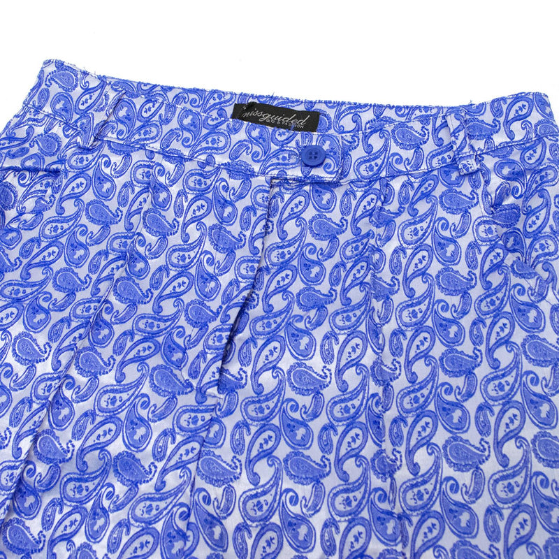 Missguided Blue Paisley Print Trousers
