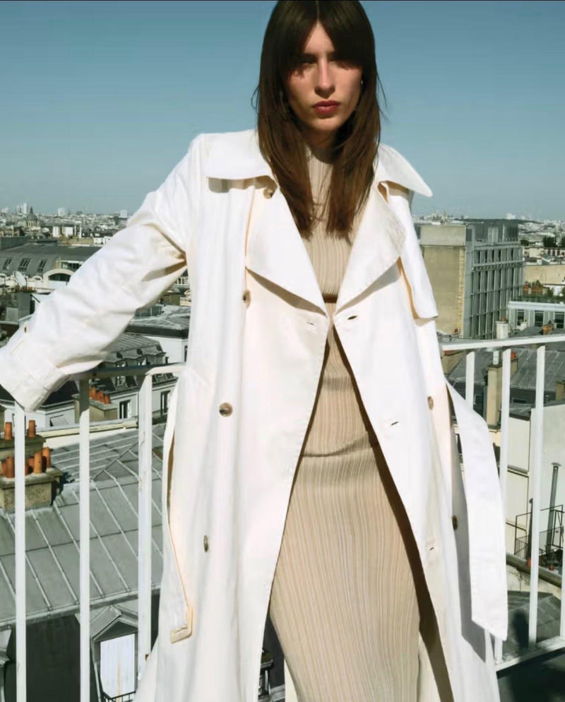 Nour Hammour Cream Harriet Trench Coat
