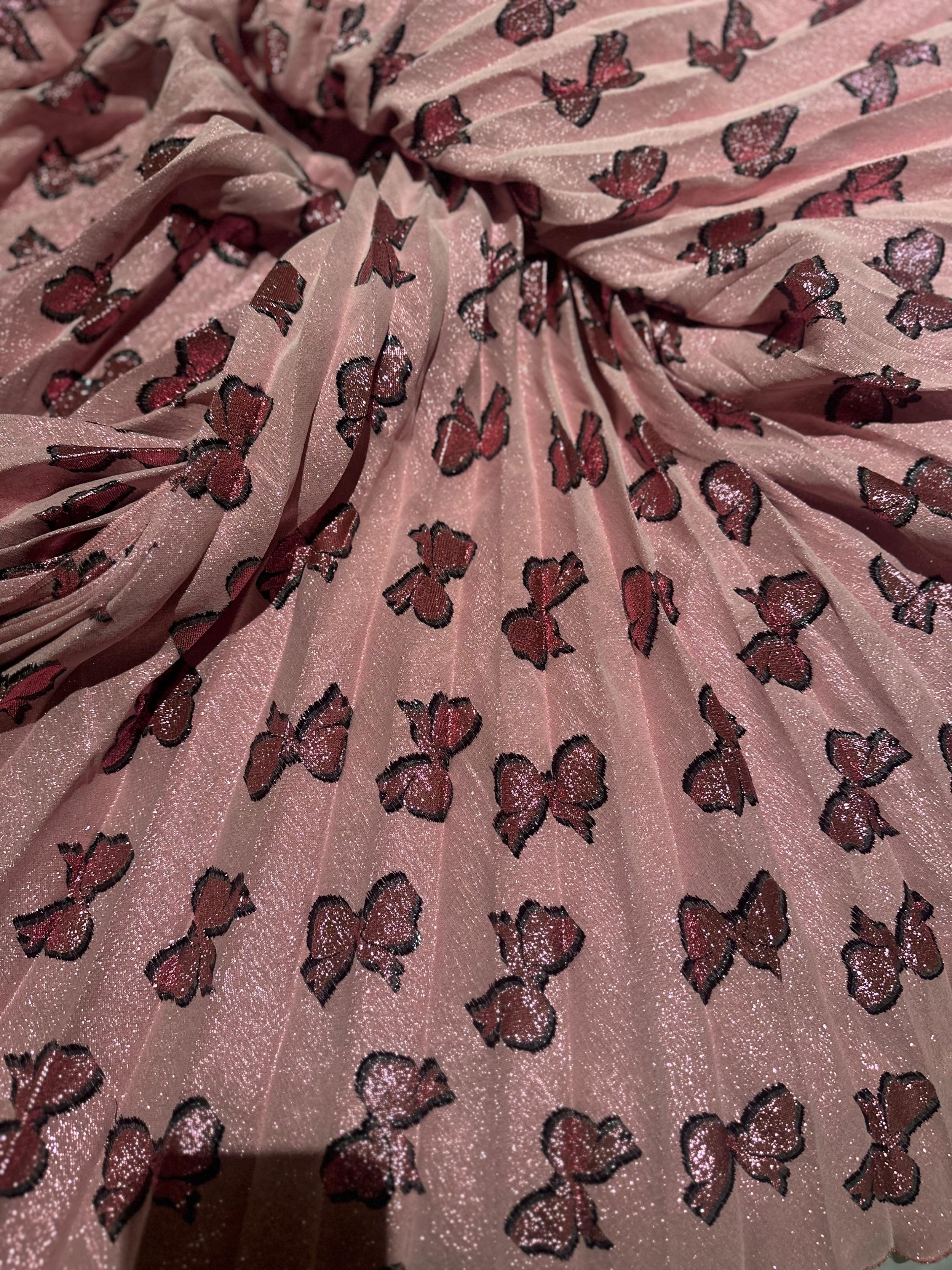 Gucci Iridescent bow lurex pleated skirt