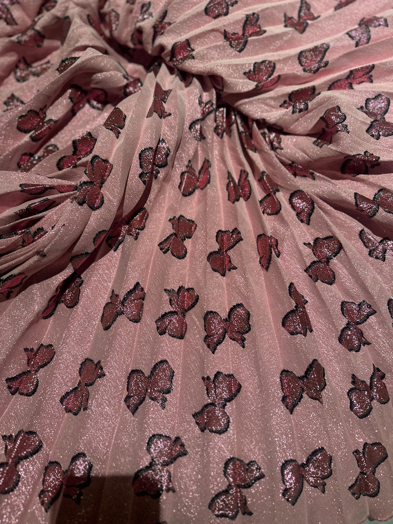 Gucci Iridescent bow lurex pleated skirt