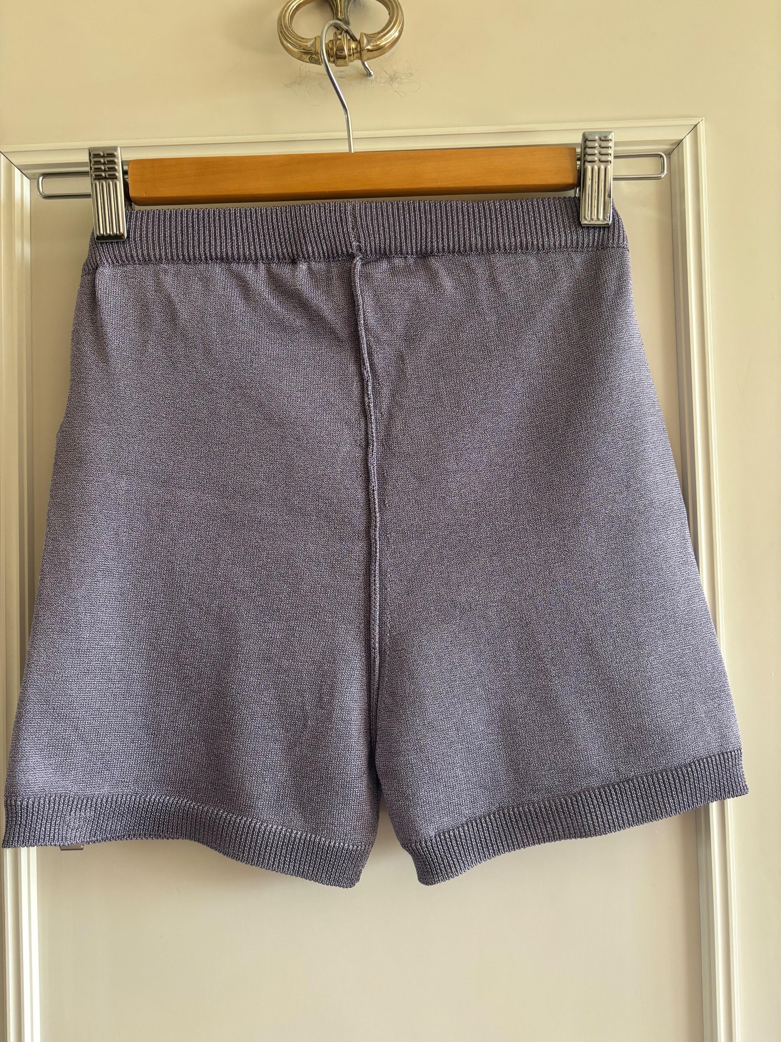 Metallic Lilac Knit Butterfly Shorts