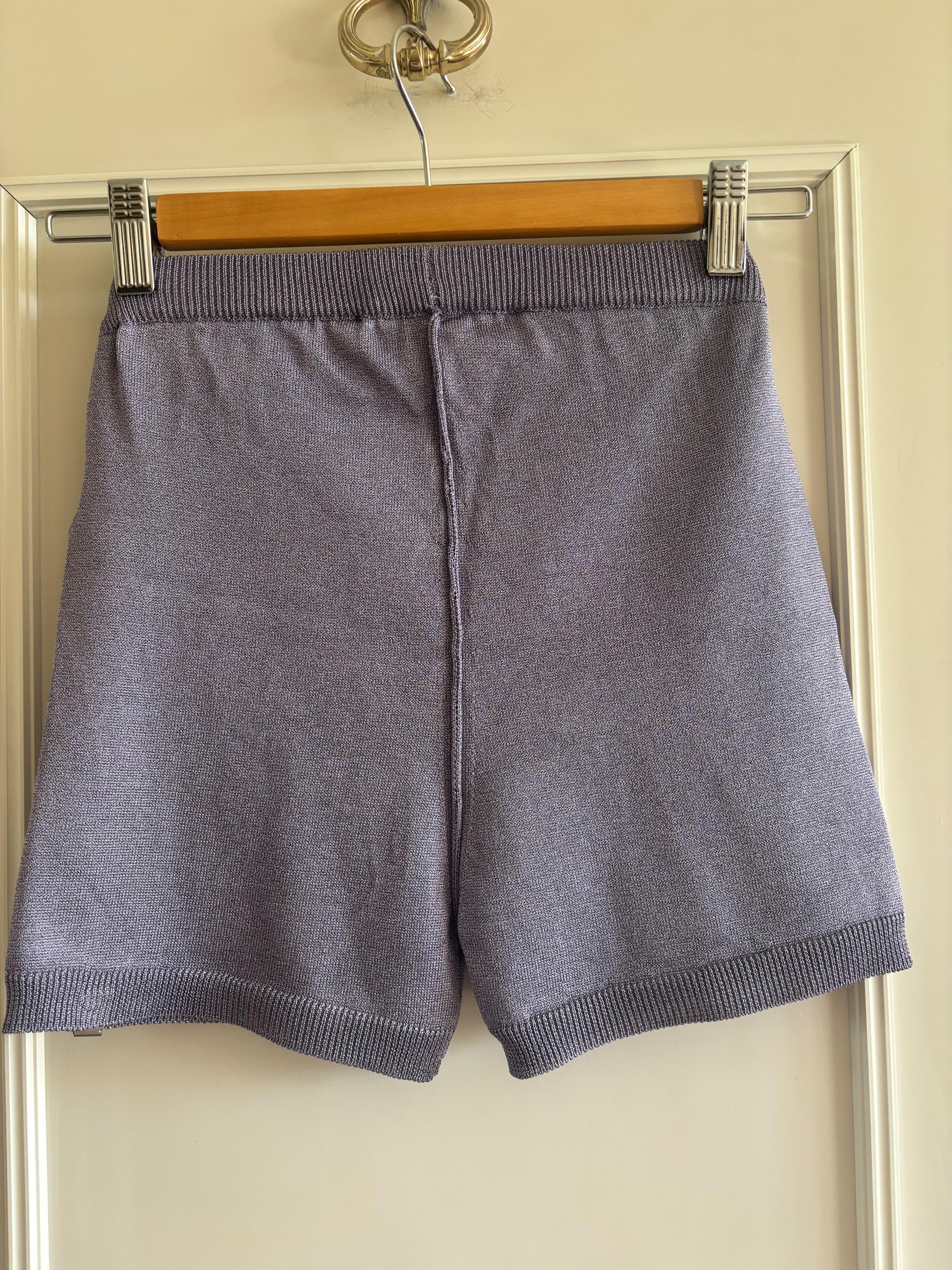 Metallic Lilac Knit Butterfly Shorts