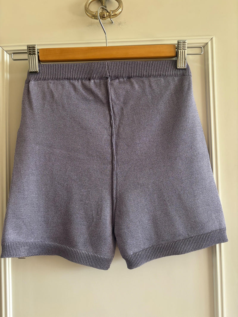 Metallic Lilac Knit Butterfly Shorts