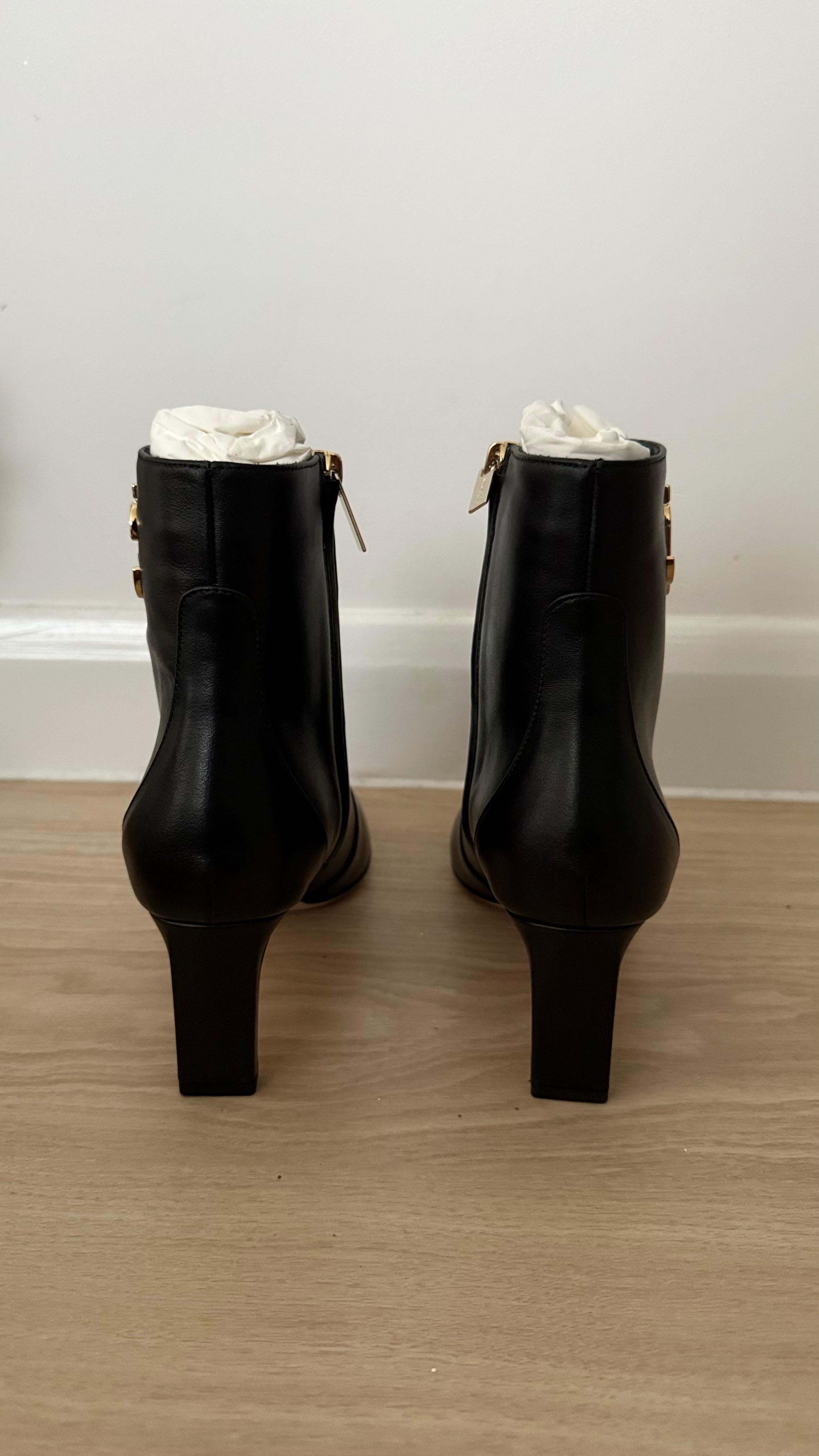 Jimmy Choo Black Leather Minori 65  JC Ankle Boots