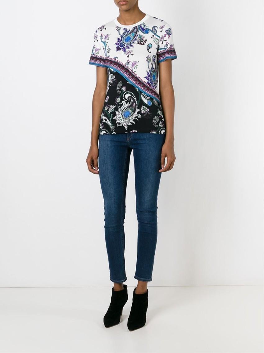 MARY KATRANTZOU white & black printed jersey t-shirt