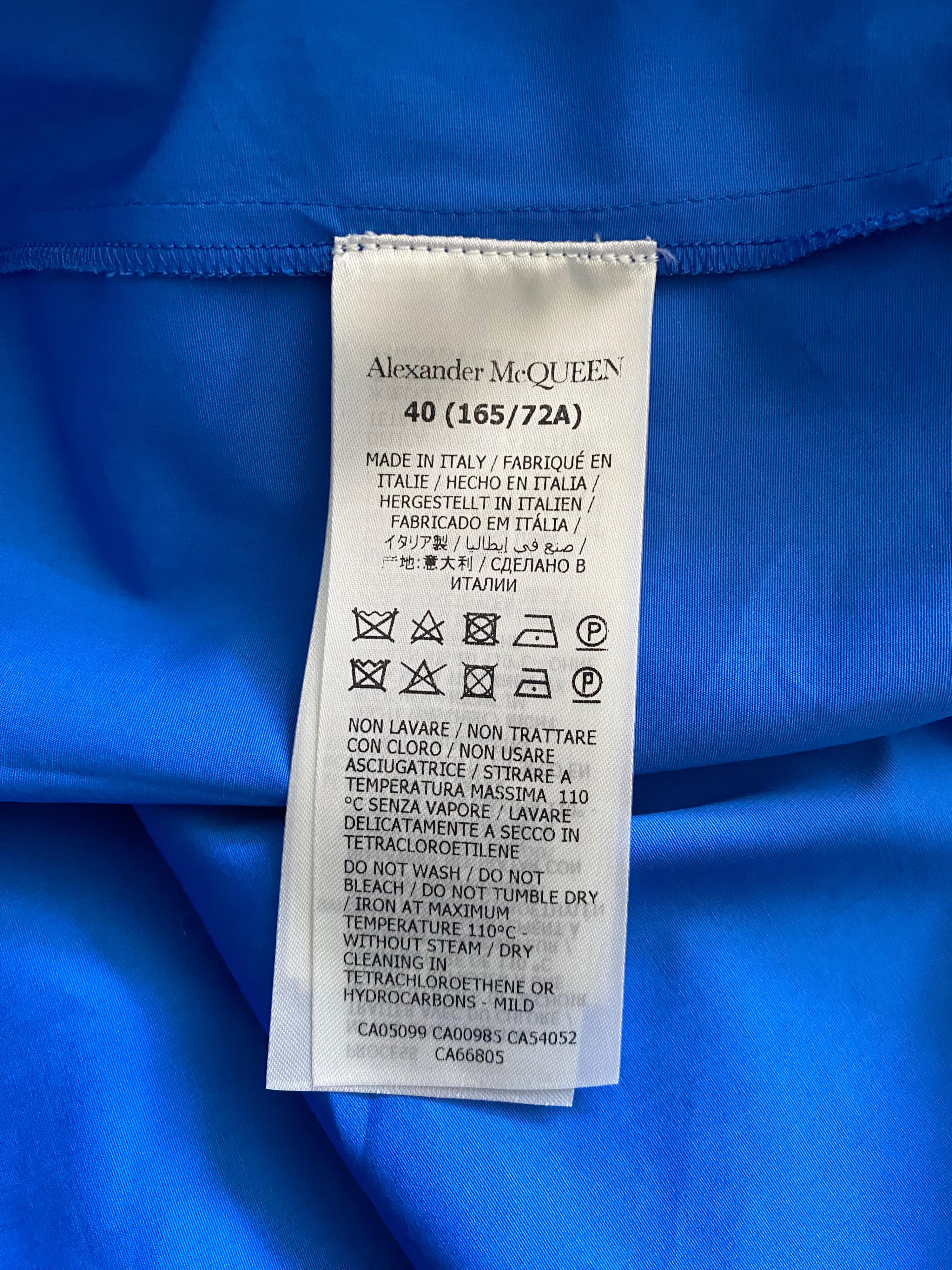 Alexander McQueen Blue Draped Midi Skirt