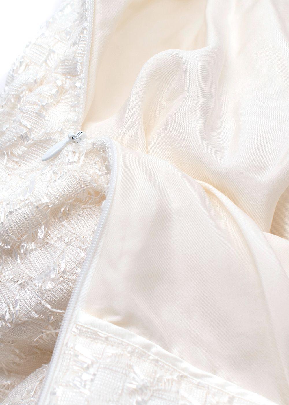 Dior White Pleated A Line Mini Skirt