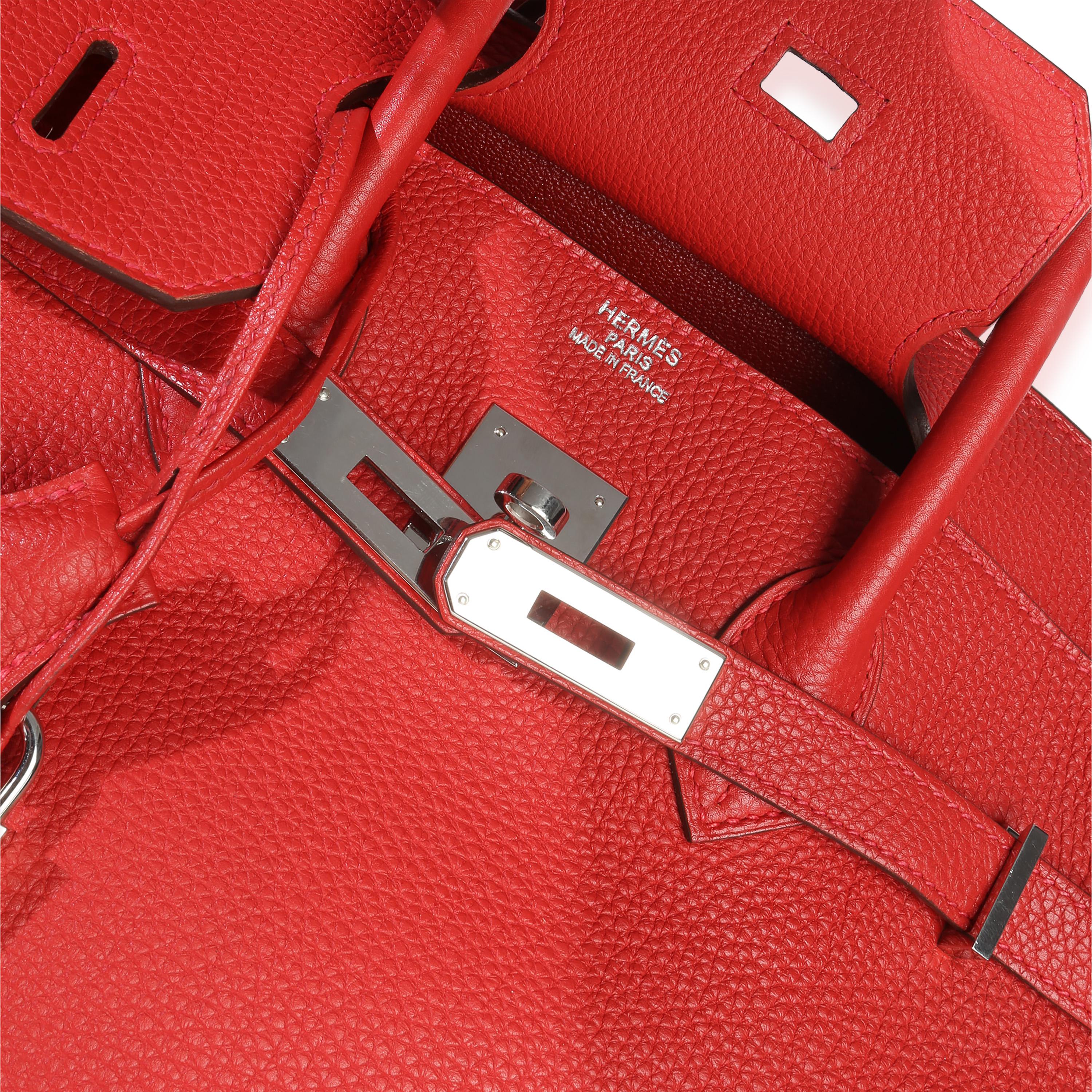 Hermès Togo Birkin 35 PHW Rouge Casaque