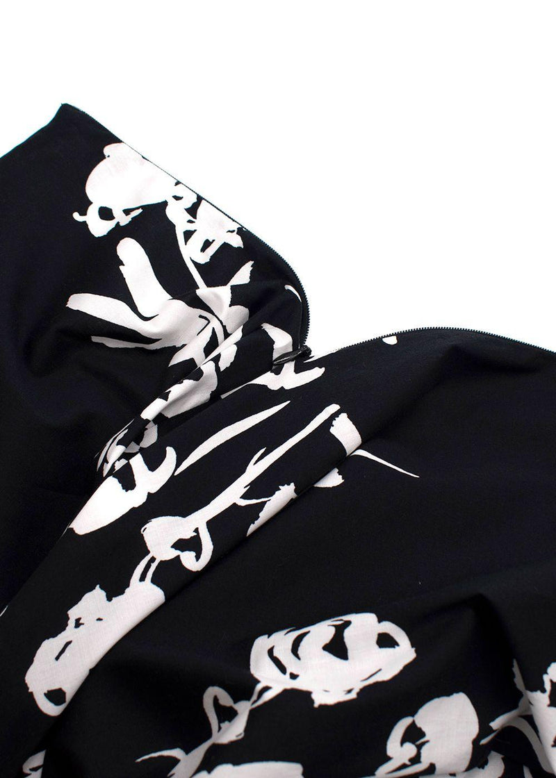 Marella Black and White Floral Cotton Skirt