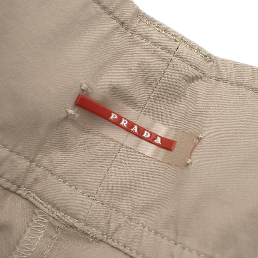 Prada Nude Cotton Straight Leg Trousers
