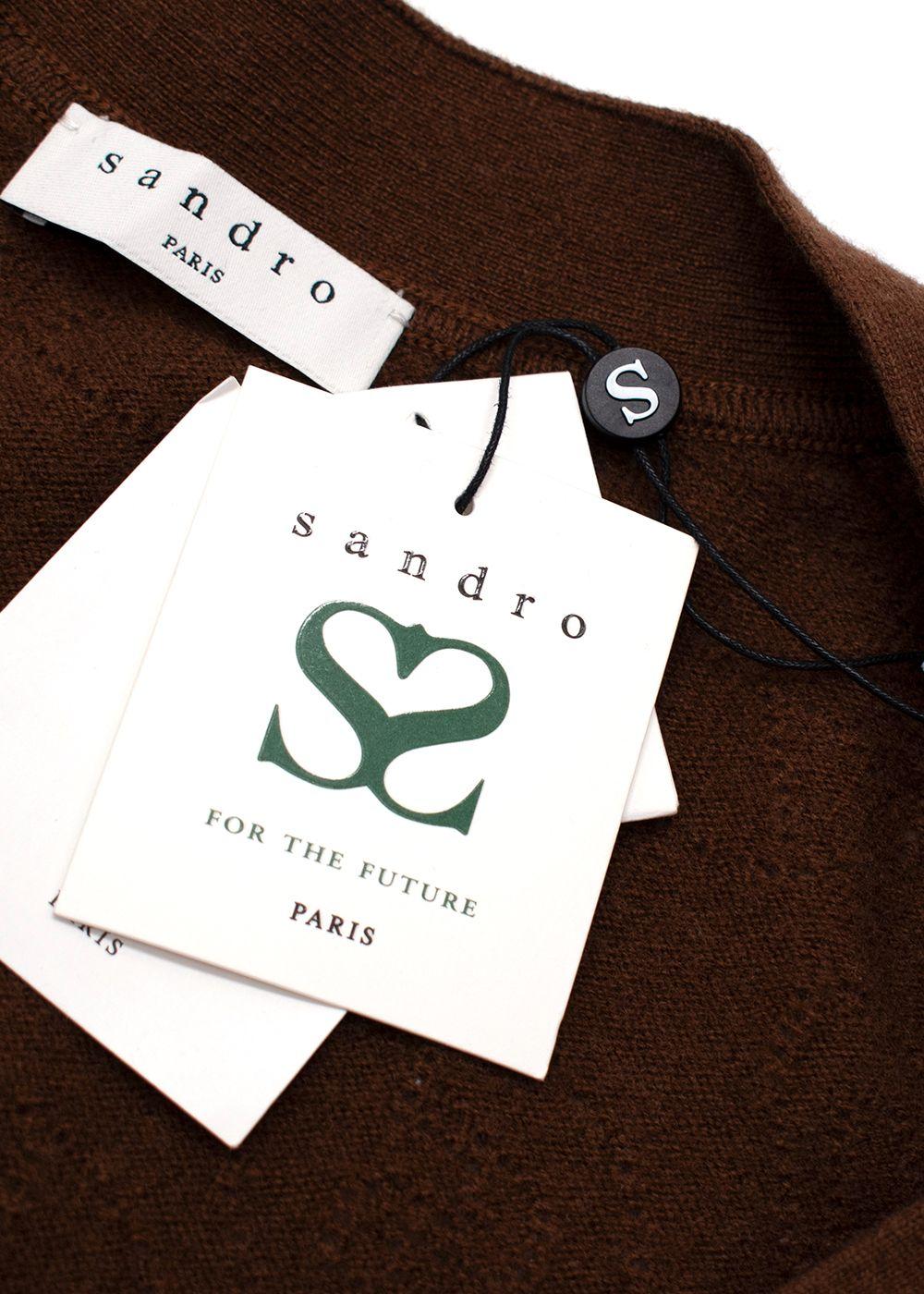Sandro Chocolate Brown Wool Blend Waistcoat