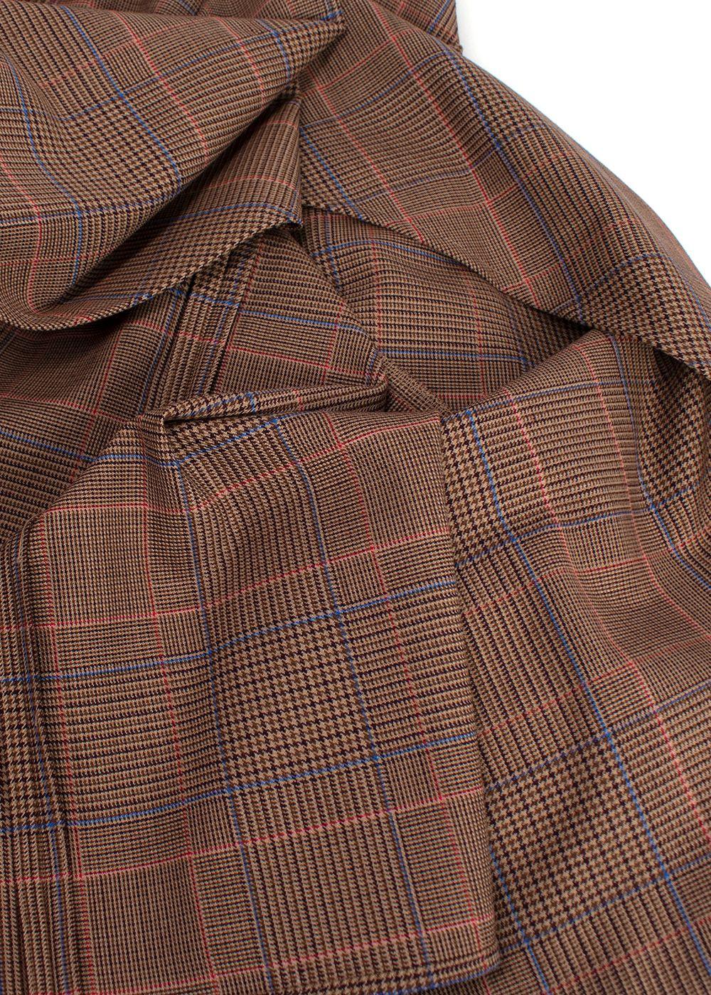 A.L.C Brown Plaid Handkerchief Midi  Skirt