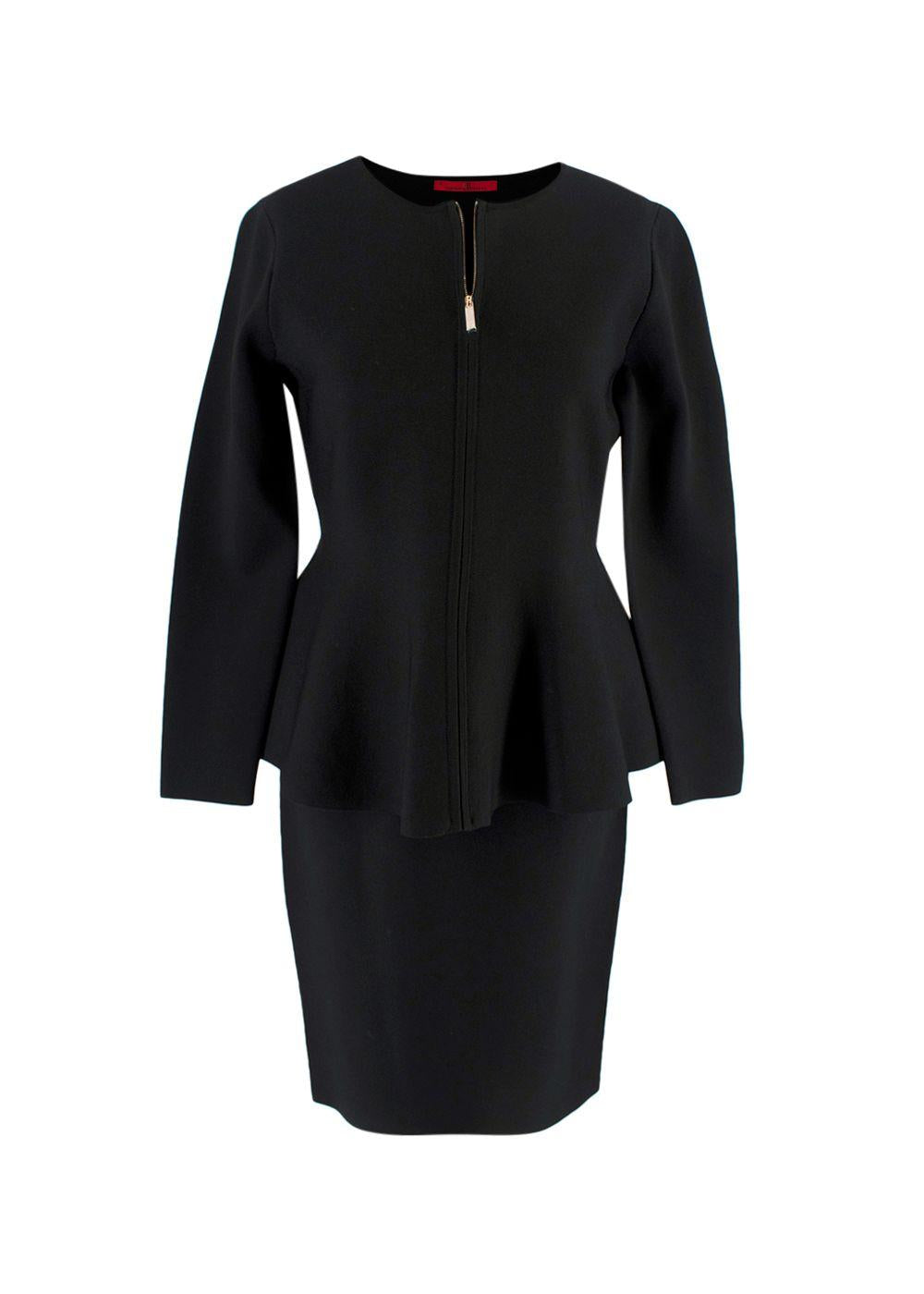 Carolina Herrera Black Peplum Skirt Suit