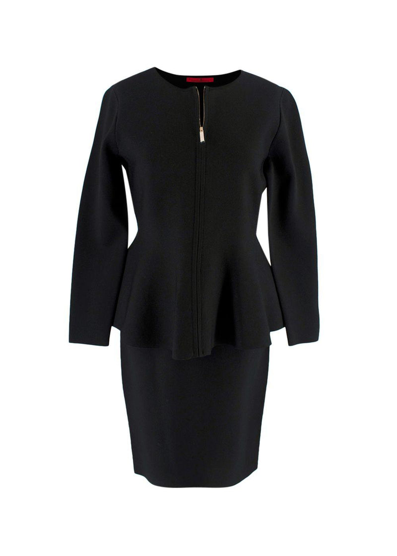 Carolina Herrera Black Peplum Skirt Suit