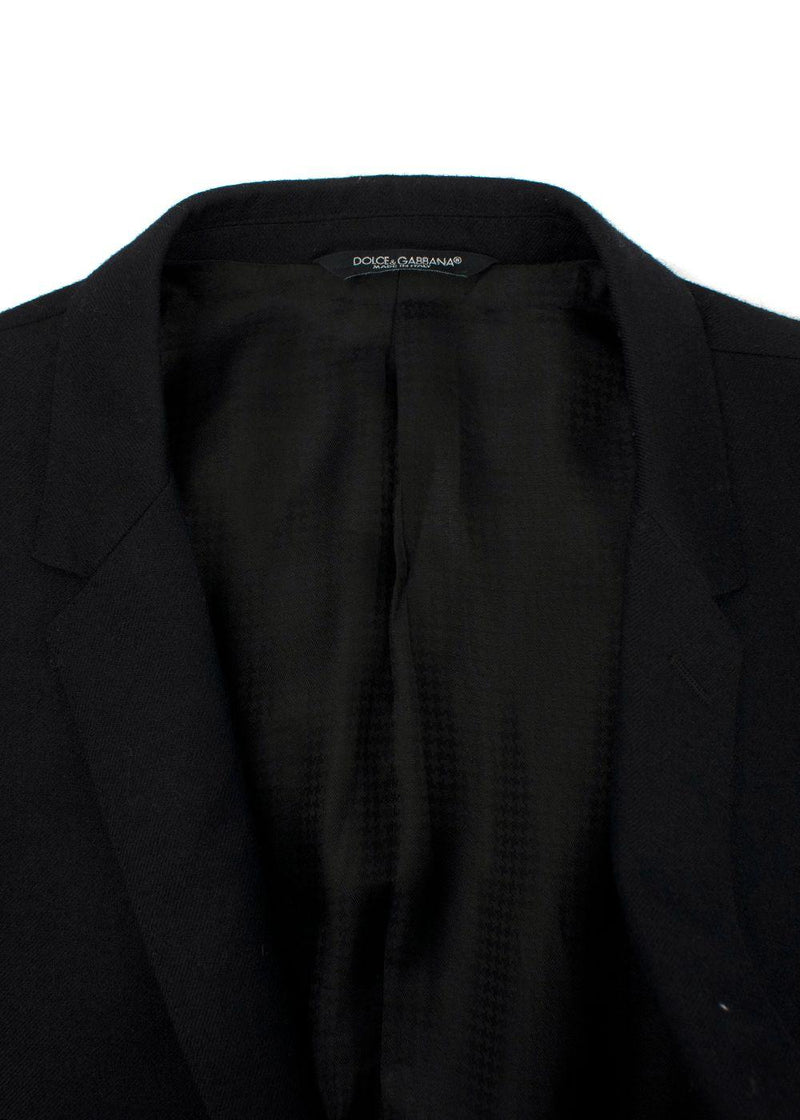 Dolce & Gabbana Black Wool Single Breasted Blazer