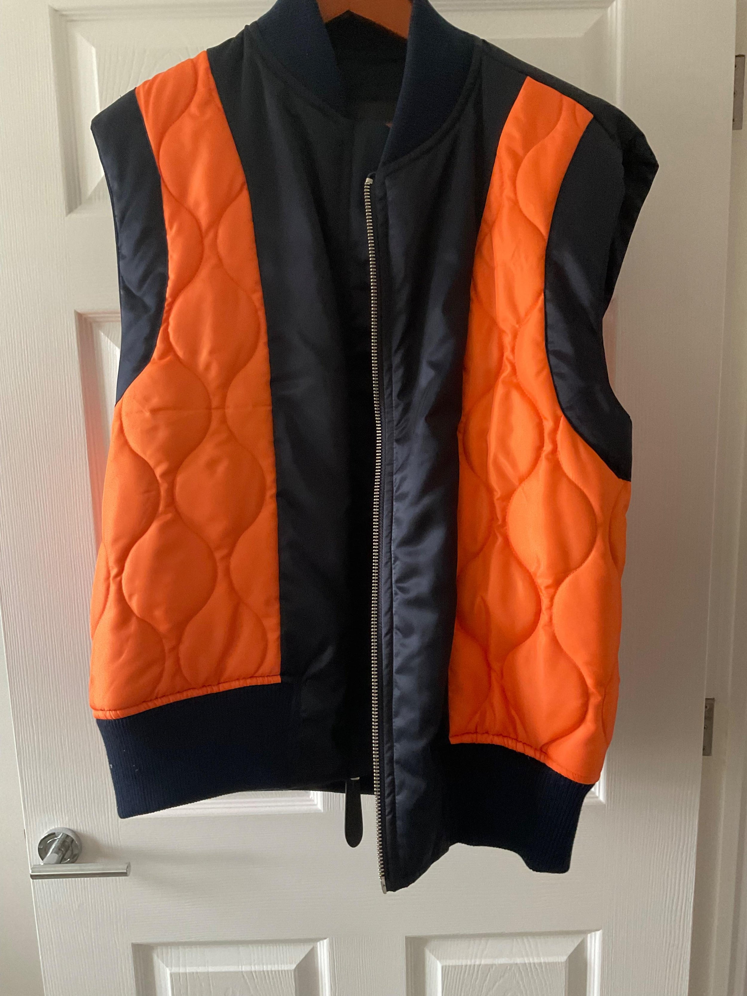 JW Anderson Marine Blue Bomber Gilet Jacket