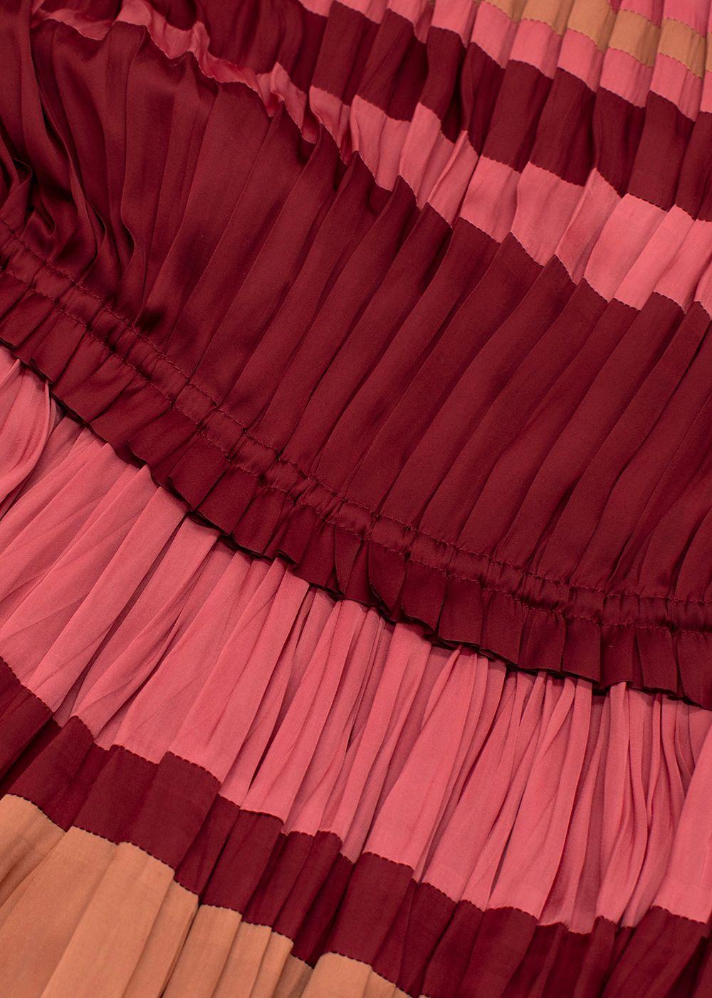 Ulla Johnson Pink Pleated Striped Dress
