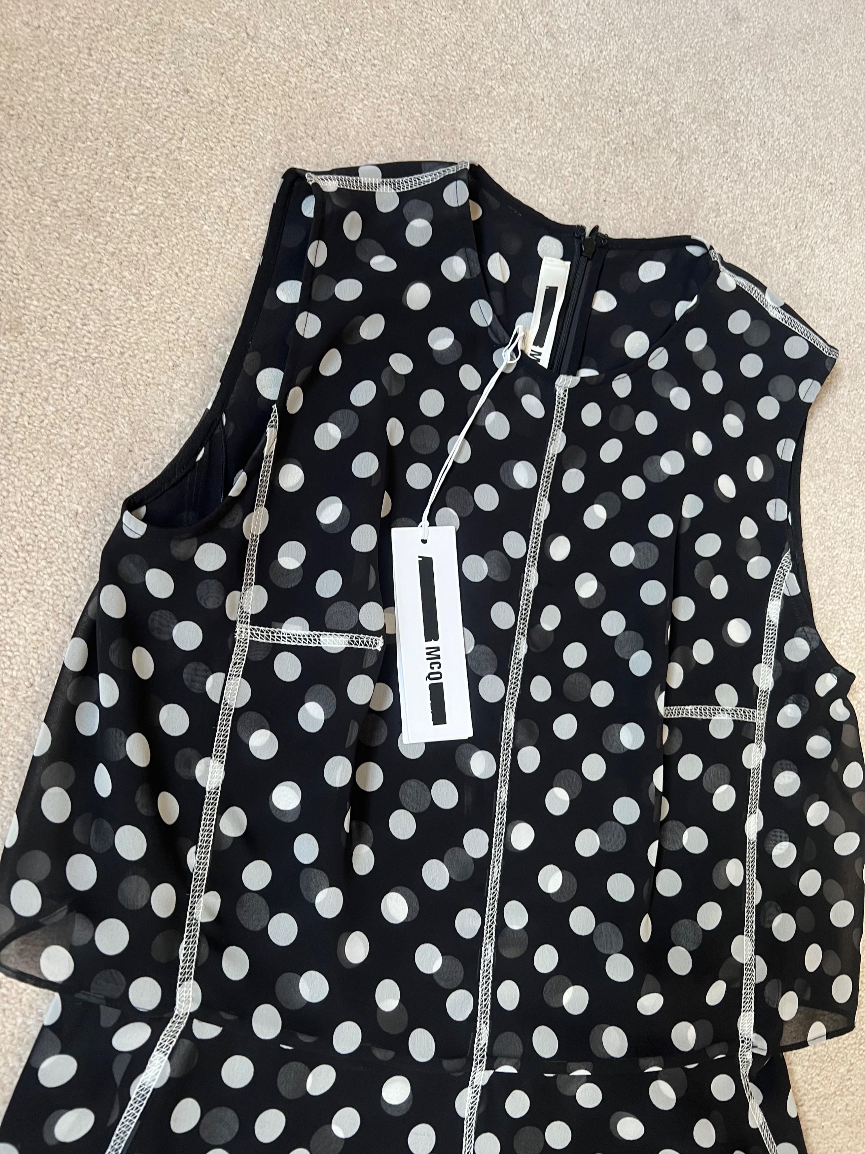 Sleeveless Polka-Dot Popover Dress