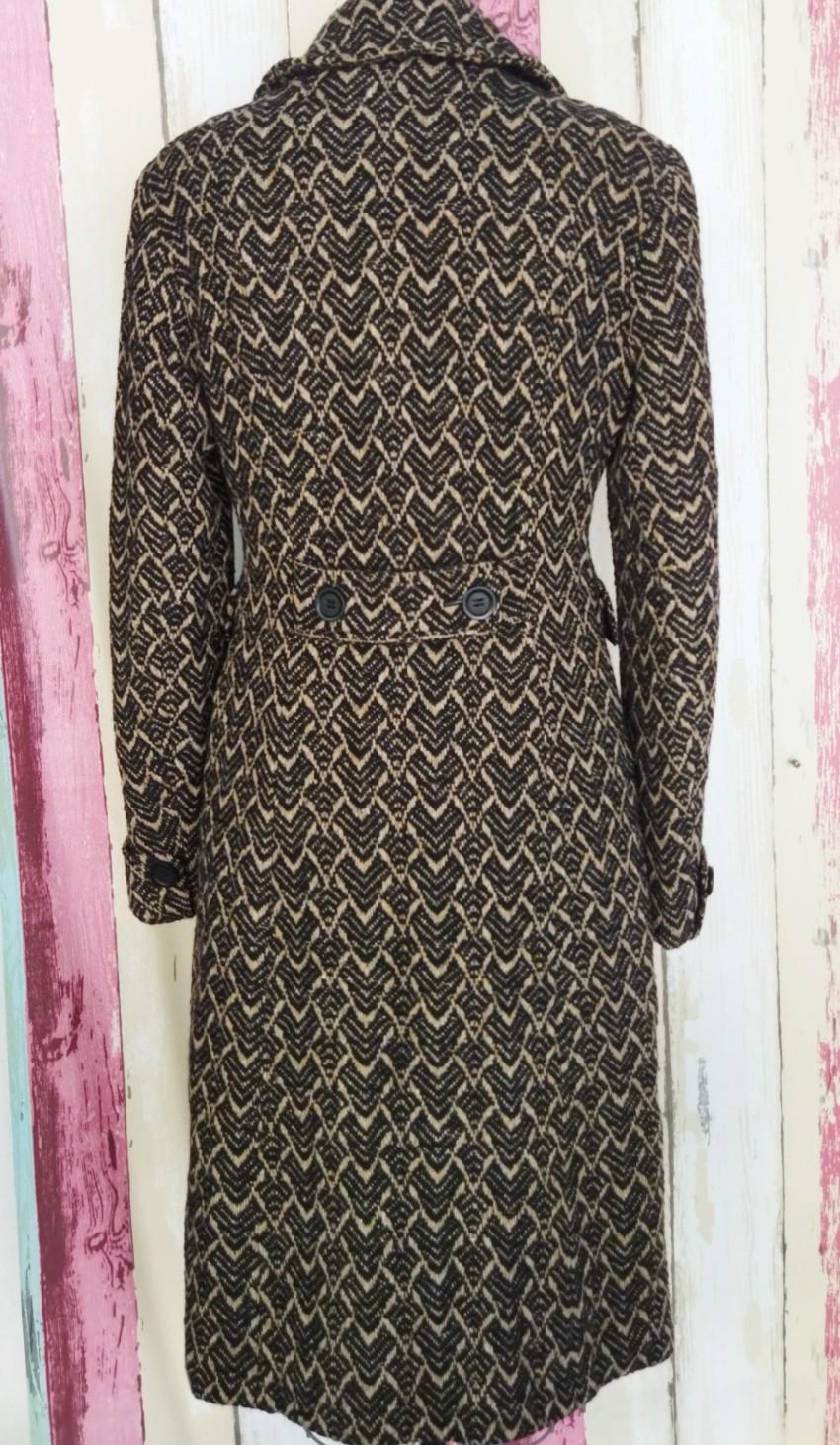 Weekend MaxMara Black & Beige Jacquard Coat