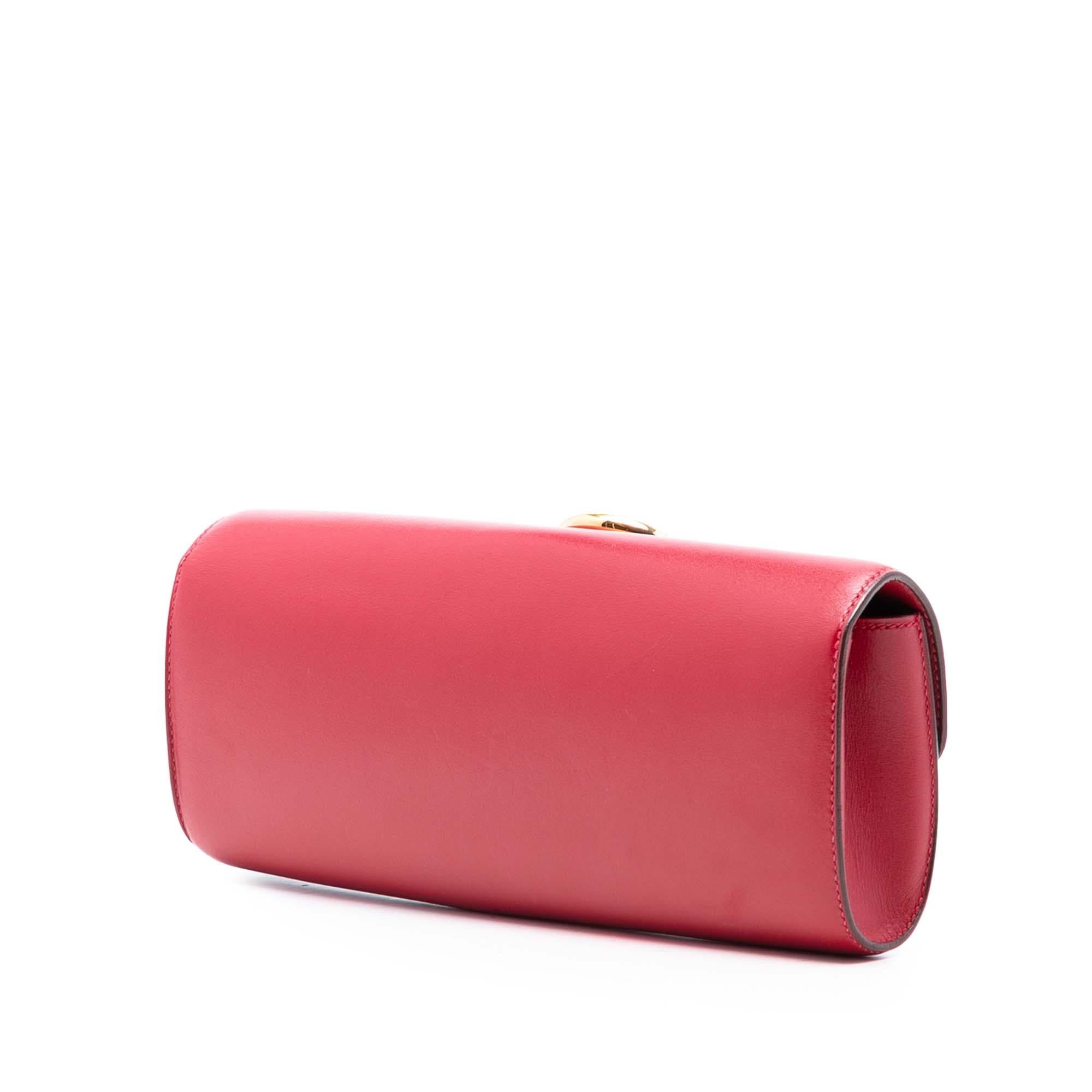 Hermes Rouge Vif Tadelakt Egee Clutch
