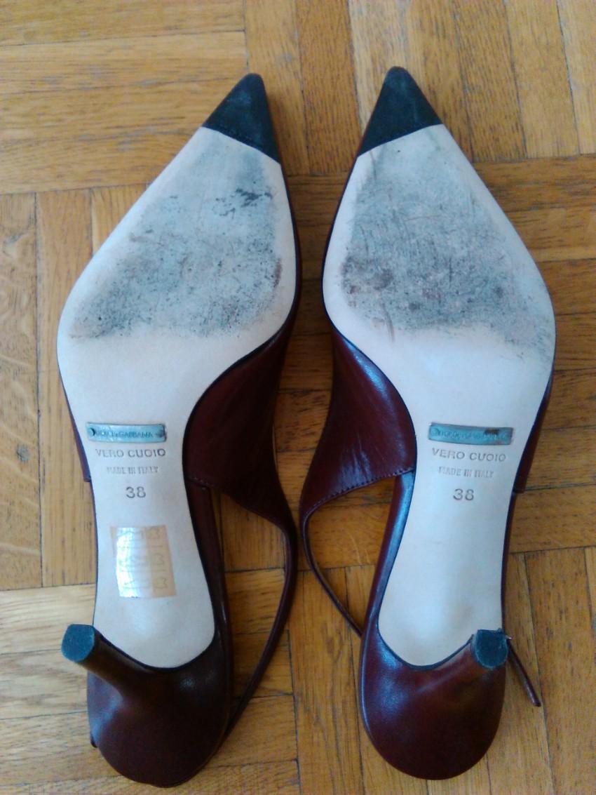 Dolce & Gabbana Burgundy Slingback Sandals