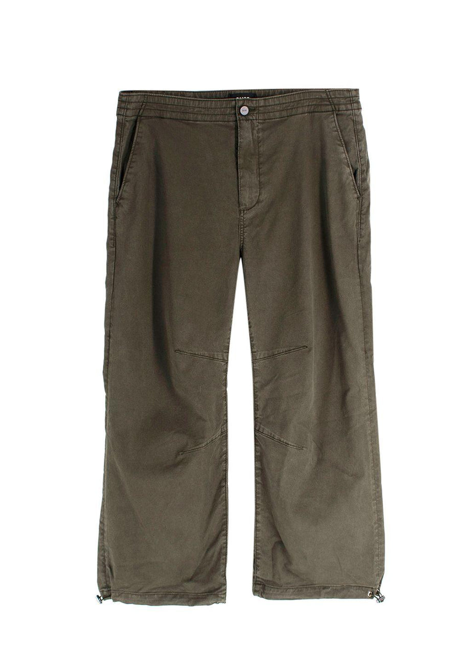 Paige Green Denim Toggle Hem Reid Trousers