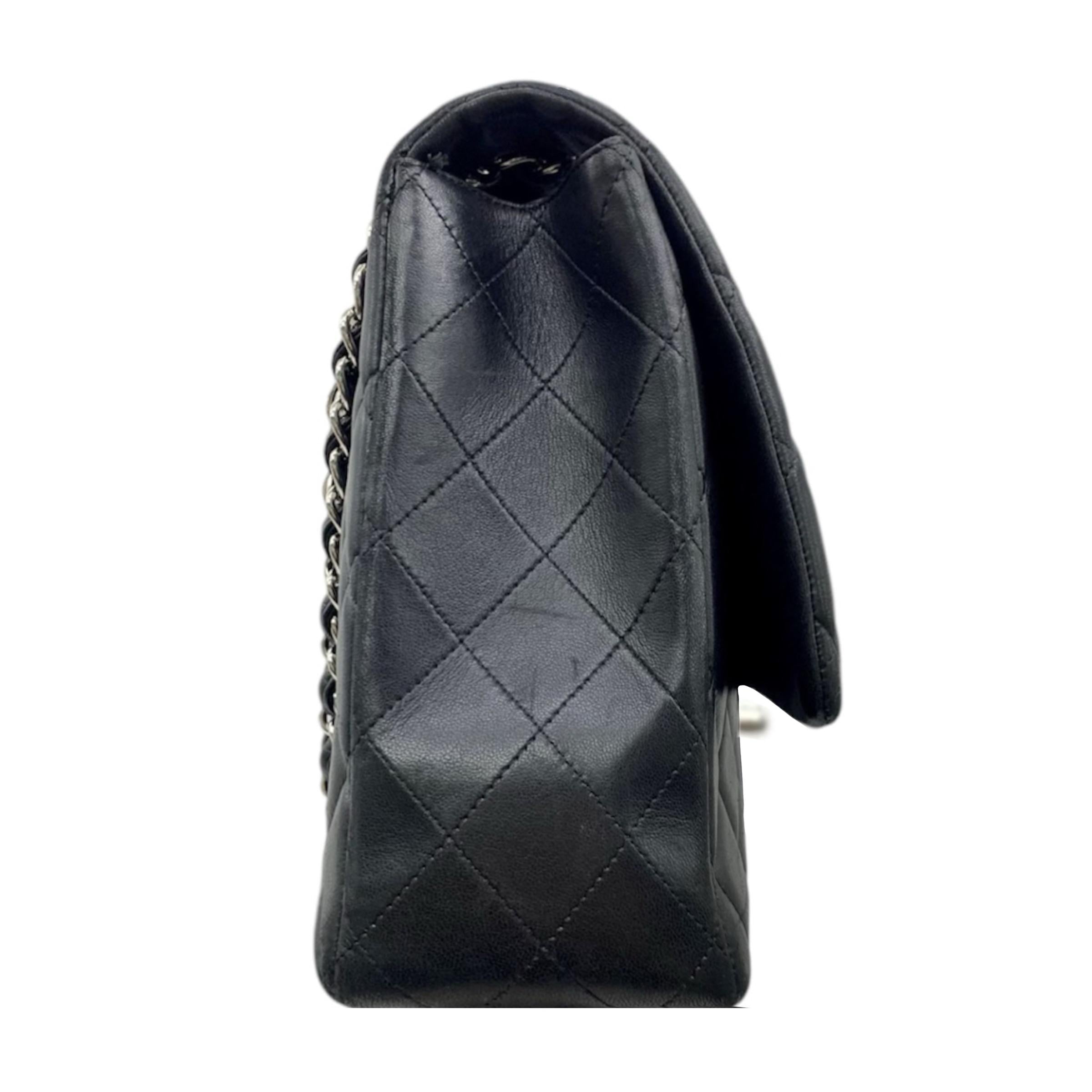 Chanel Black Lambskin Maxi Single Flap Bag