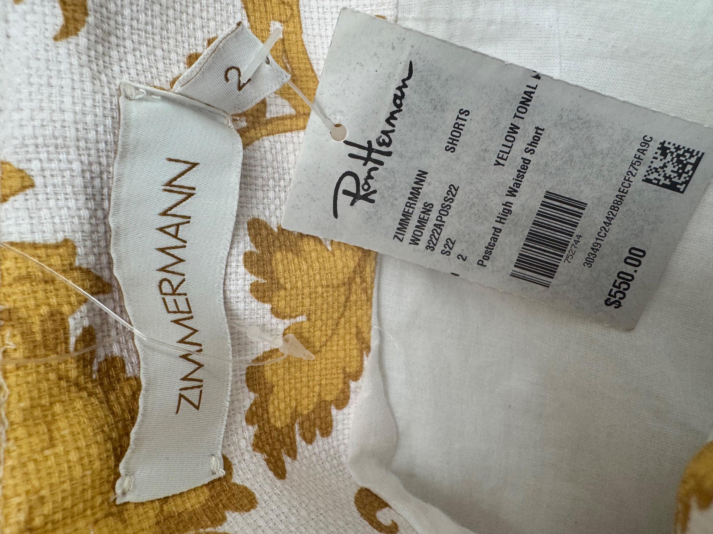 Zimmermann Yellow Postcard Shorts