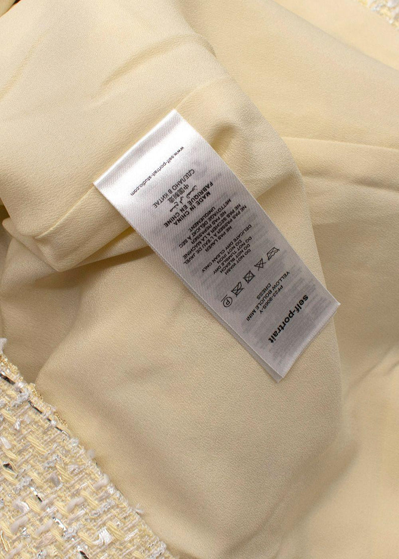 Self Portrait Yellow Boucle Mini Dress