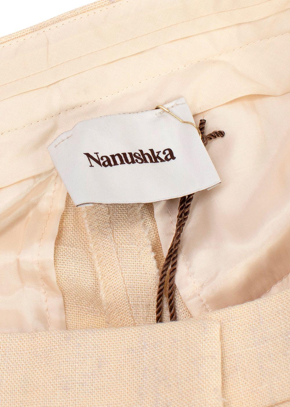 Nanushka Elaina Cream Wide Leg Trousers